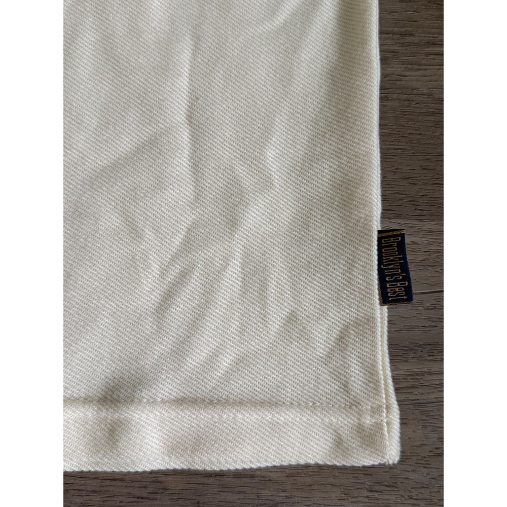 Brooklyn's Best Mens Positive Vibes Embroidered T-Shirt Cream Textured Size M - Picture 5 of 10